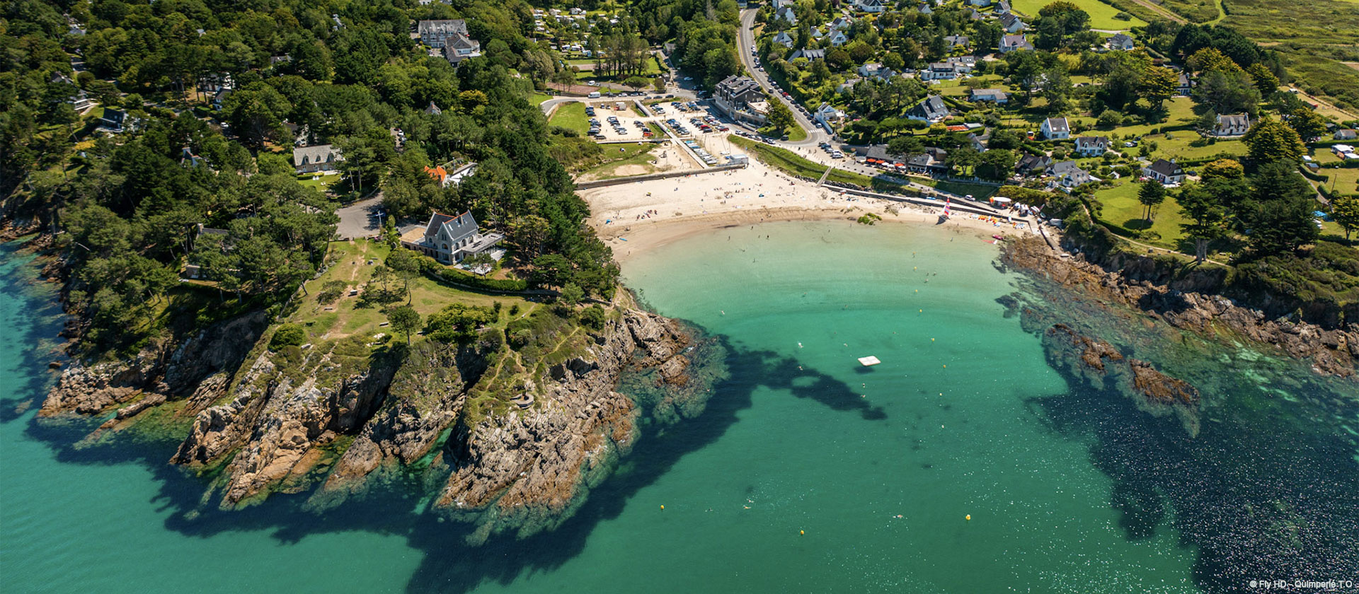 Vue aérienne sur le Bélon de Quimperlé, situé à proximité du camping familial en Bretagne sud à l’Abri de l’Océan